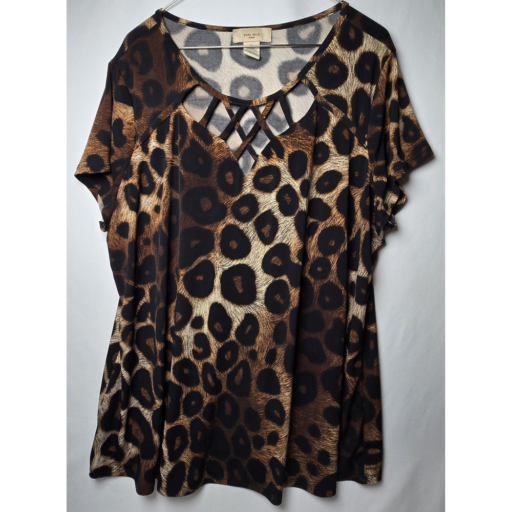 Diana Belle Women's Leopard Shirt‎ 2X